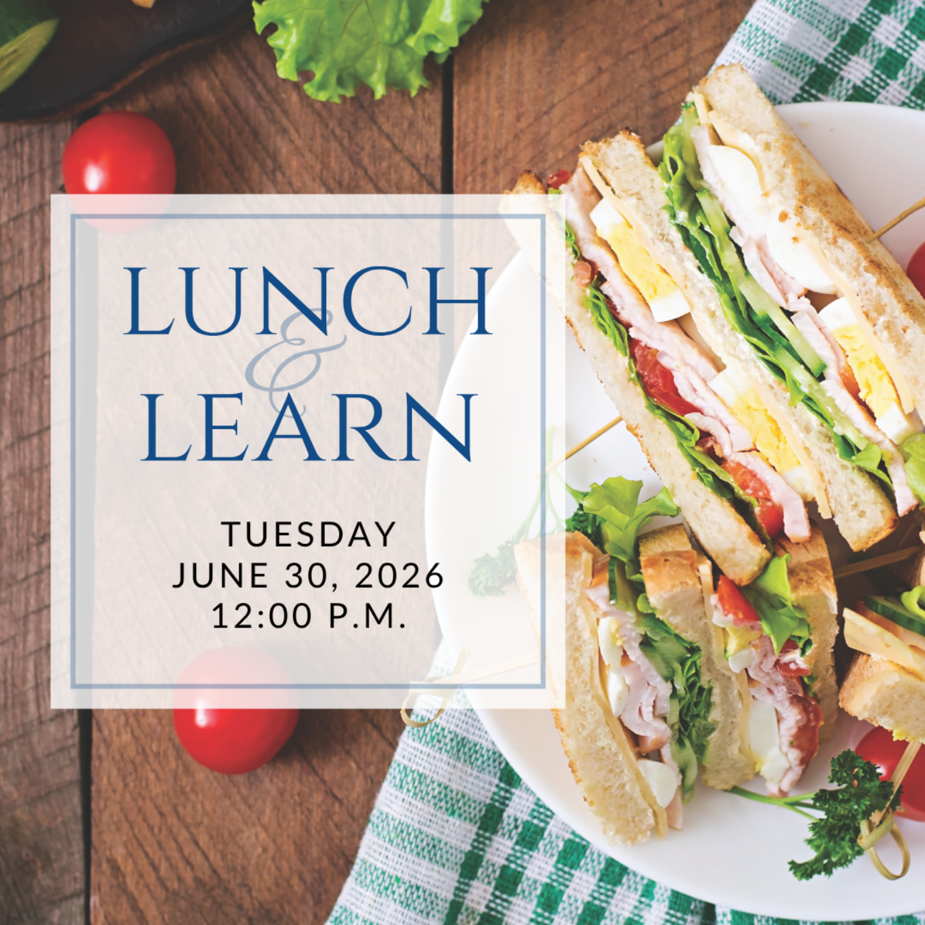 an advertisement for lunch and learn on friday may 12th