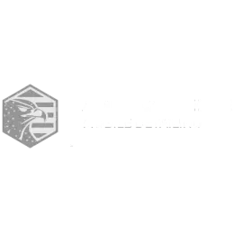 Gray hexagonal logo with an abstract mountain and wave design on a white background