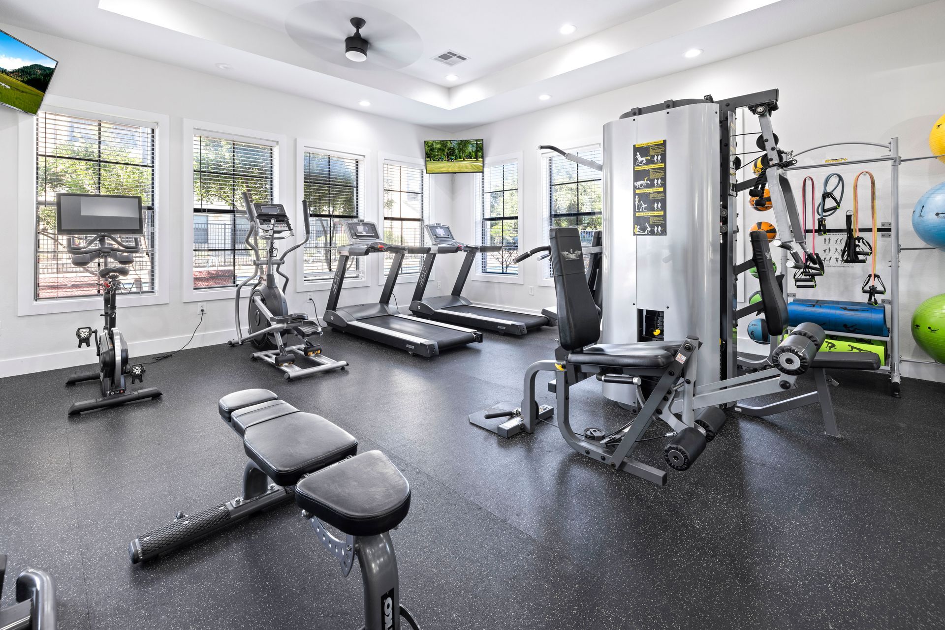 Fitness center at Ember at Alamo Ranch.