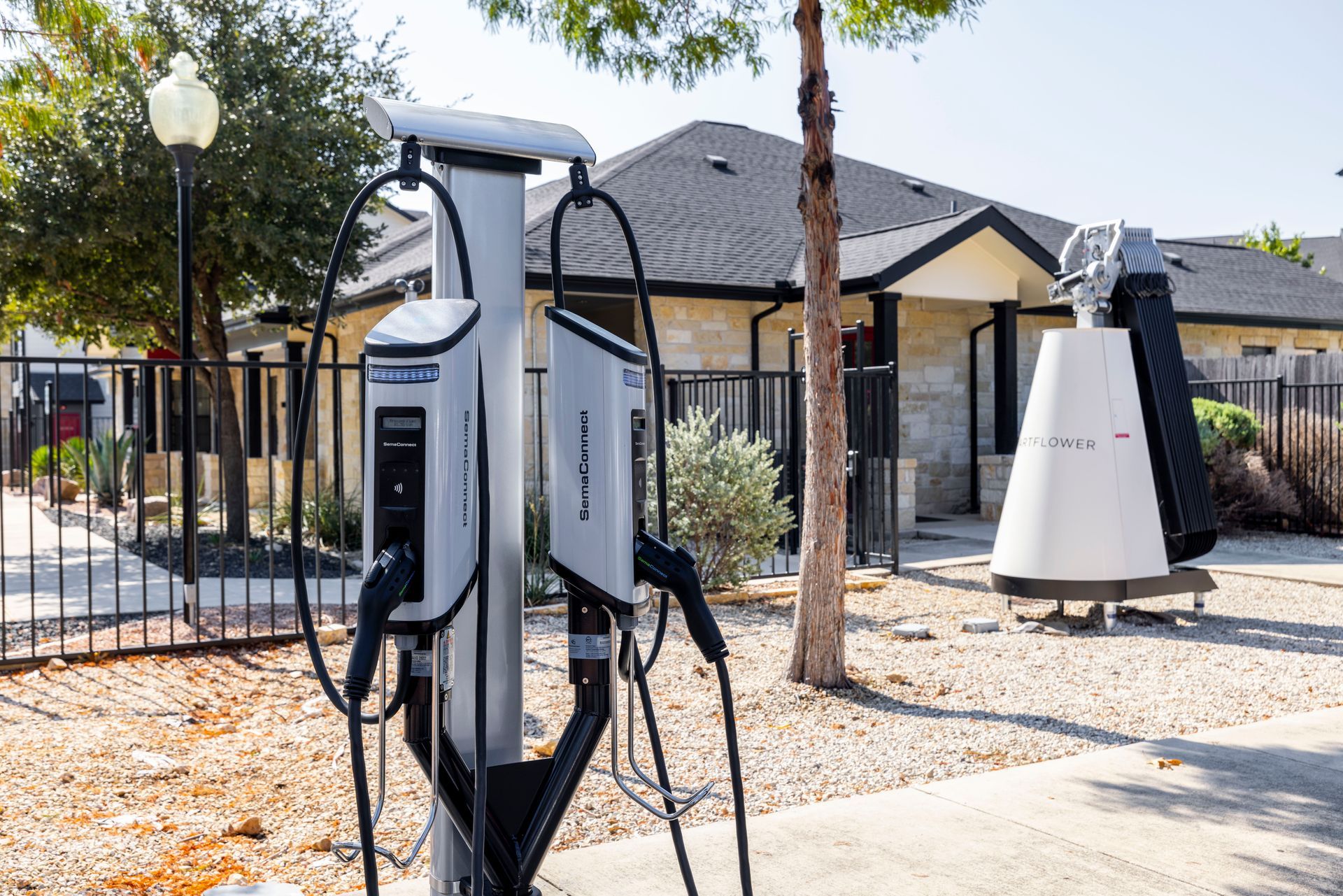 Electric vehicle charging at Ember at Alamo Ranch.