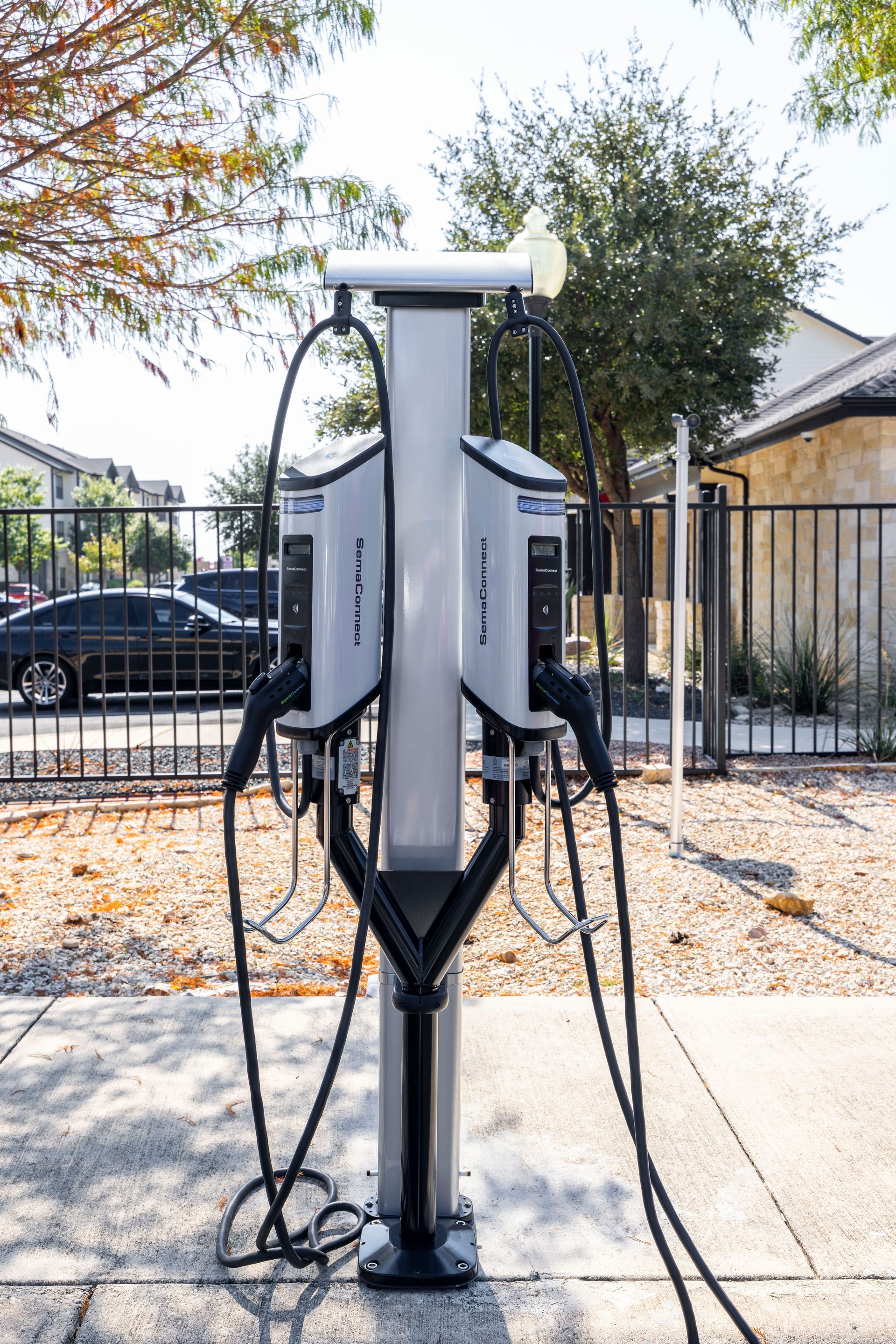 Electric vehicle charging at Ember at Alamo Ranch.