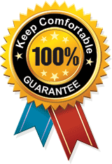 A seal that says keep comfortable 100 % guarantee A seal that says keep comfortable 100 % guarantee