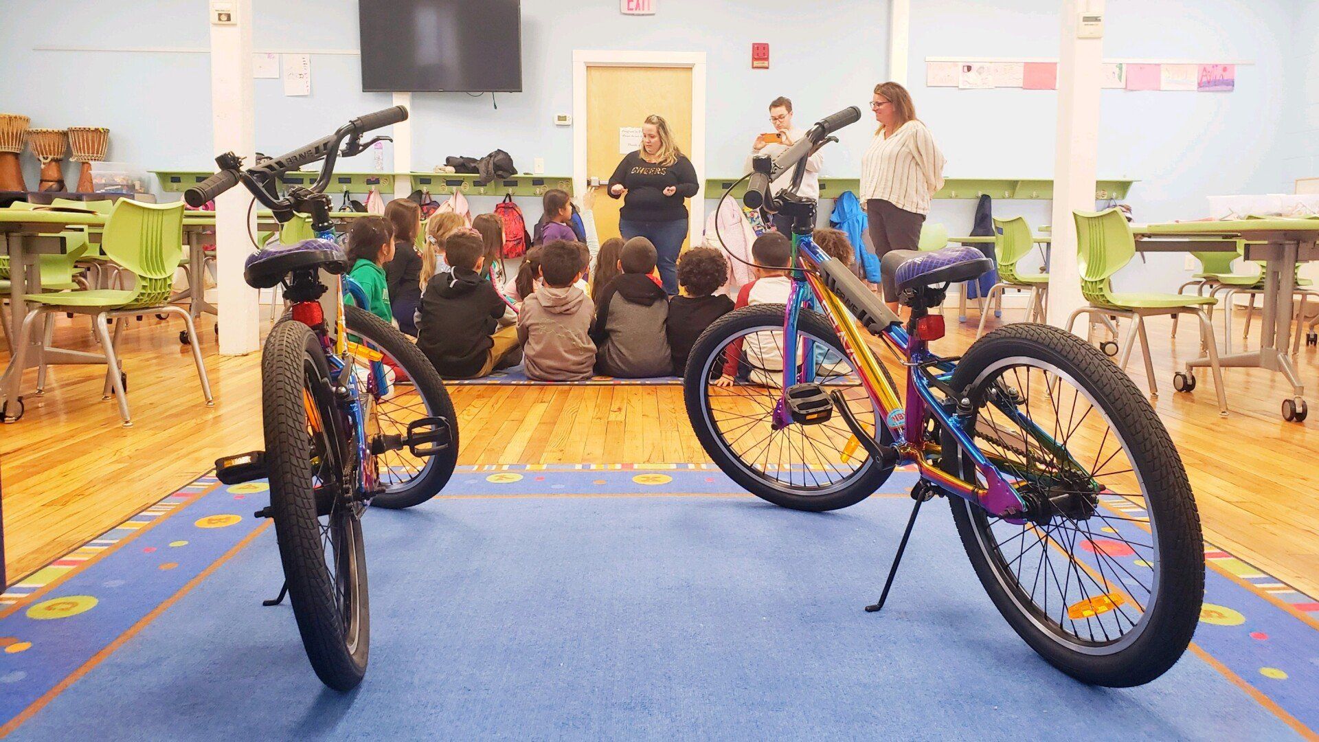 Students of the Martin Luther King Jr, Community Center are pictured here at Apex Technology Group's Client Appreciation: Cycle Safety Event. 