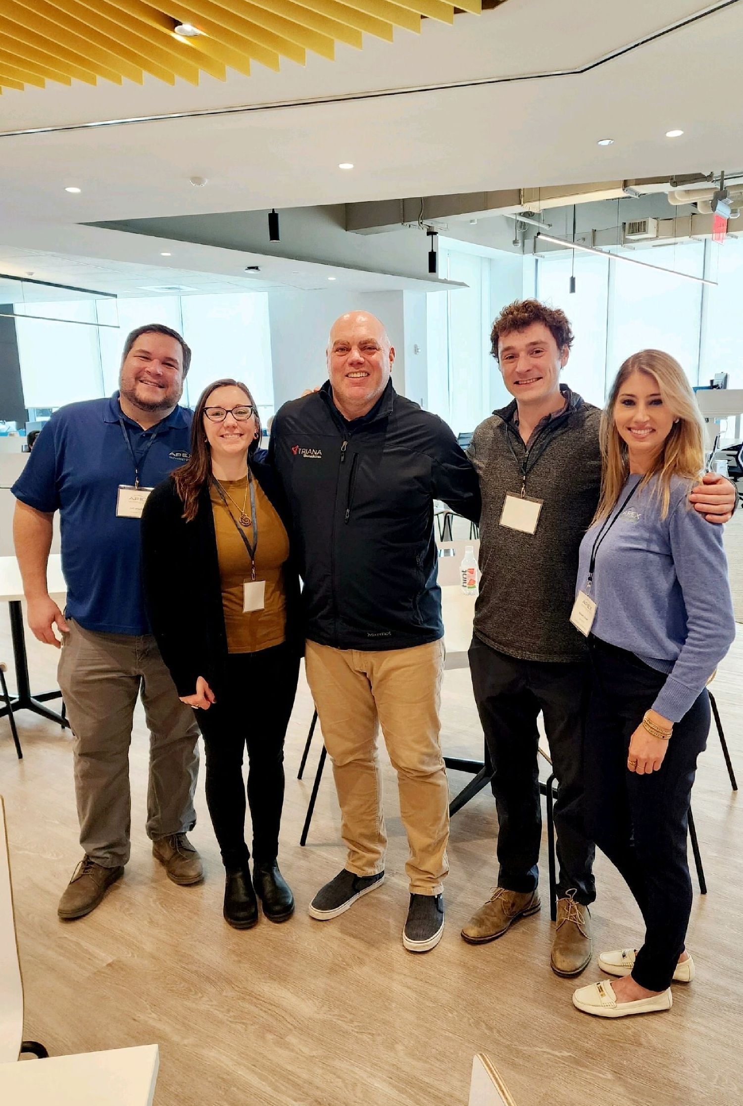 Jeff Languirand, Jade Smith, Kyle Ratte', and Kimberly Donald are pictured with Chris Halpin, of Triana Biomedicines, at a client appreciation brunch.