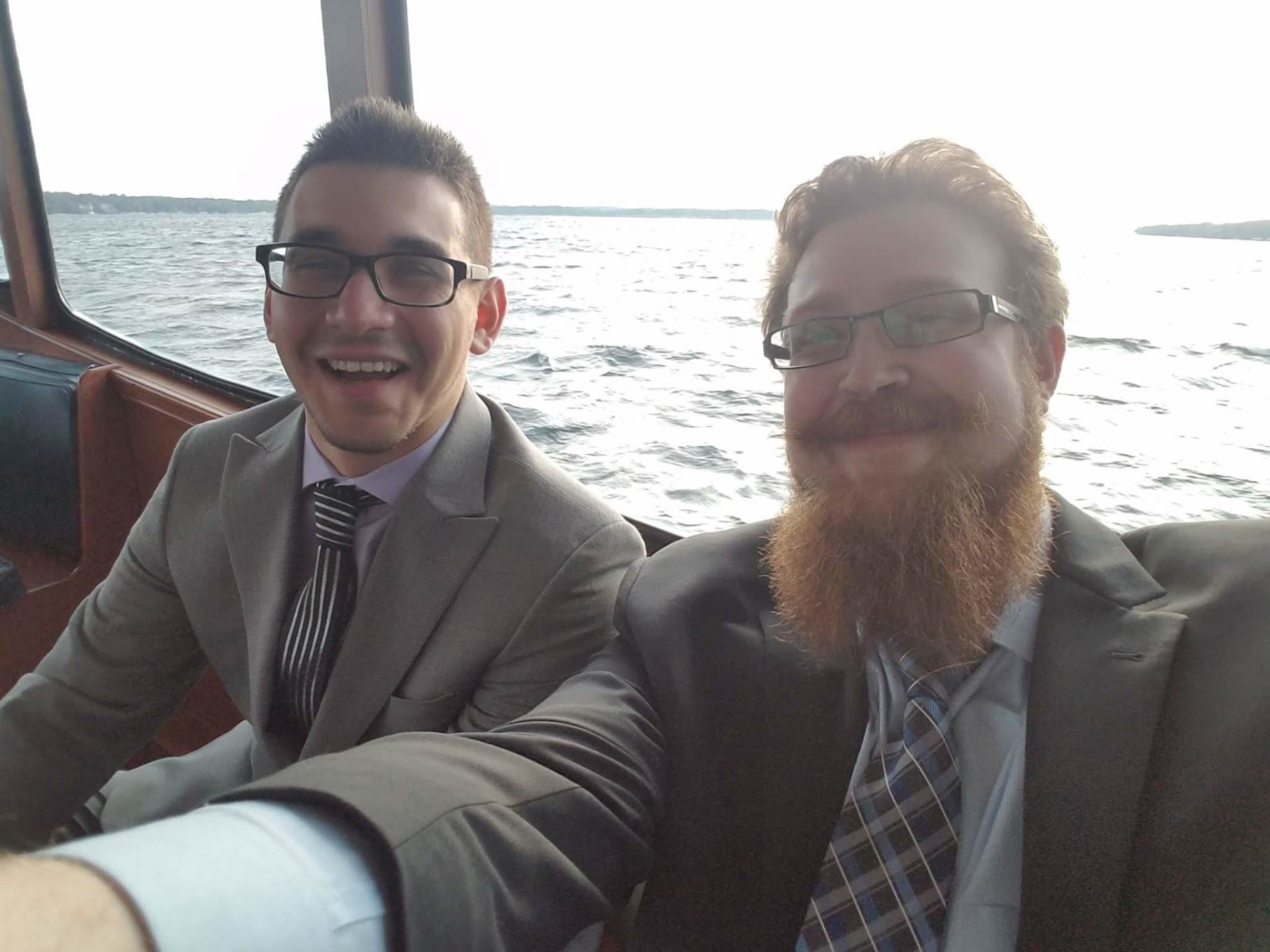 Dylan and Franco dressed up for Jimmy's Wedding