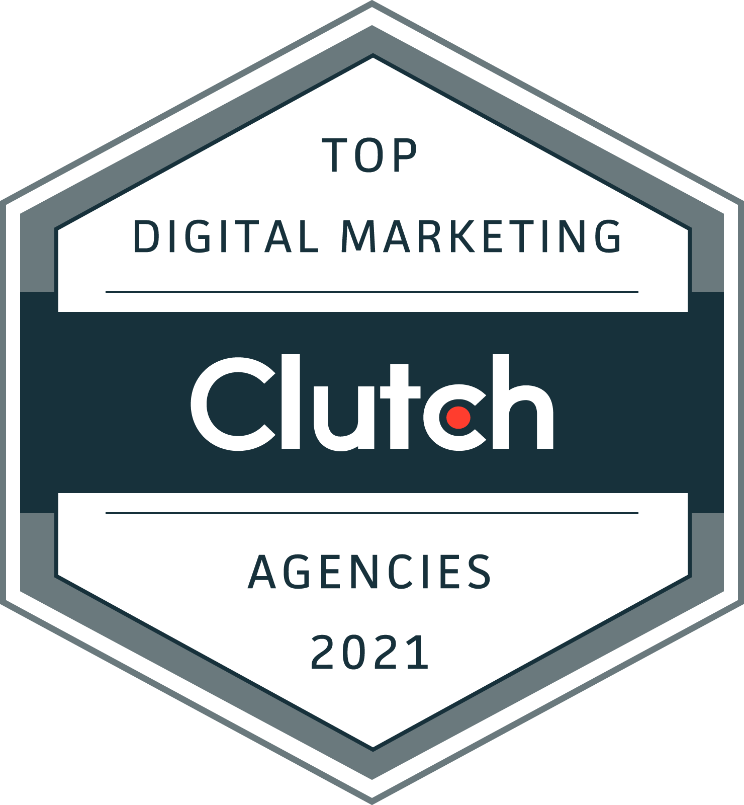 A logo for top digital marketing agencies in 2021.