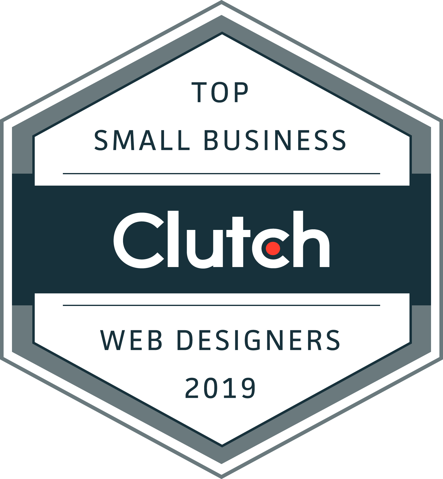 It is a badge that says `` top small business web designers 2019 ''.