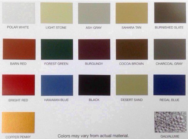 Metal roof colors — Roofing in Sweetwater, TN Metal roof colors — Roofing in Sweetwater, TN
