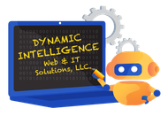 A logo for dynamic intelligence web and it solutions