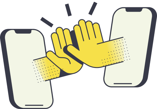 Two hands are giving each other a high five.