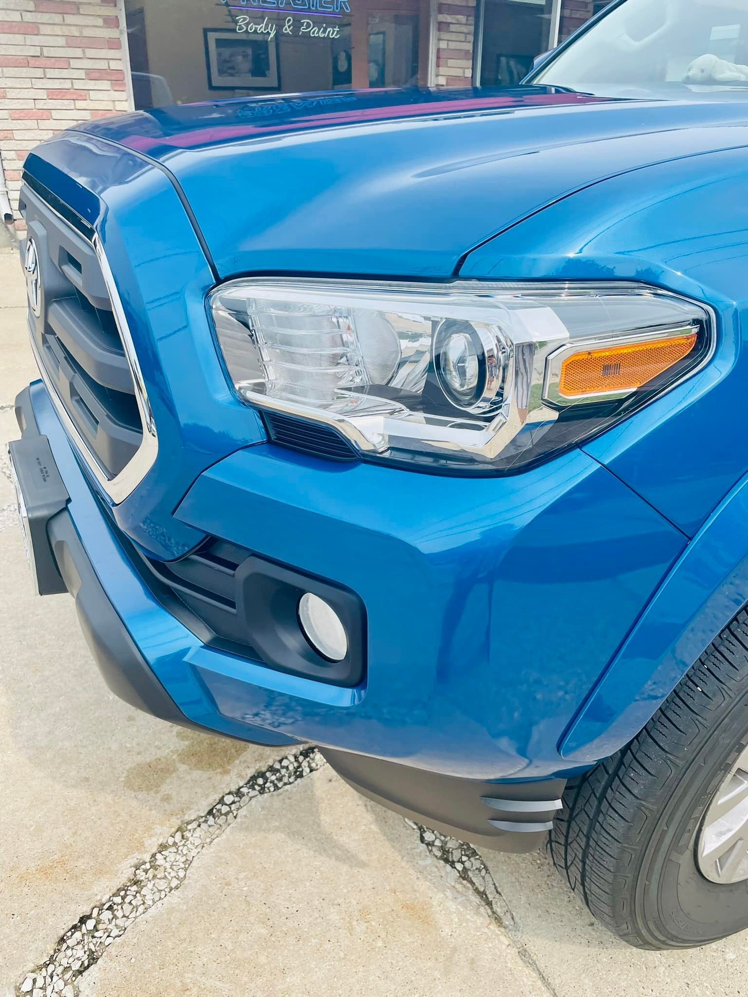 Premier Body & Paint Inc Blue Front Smash After