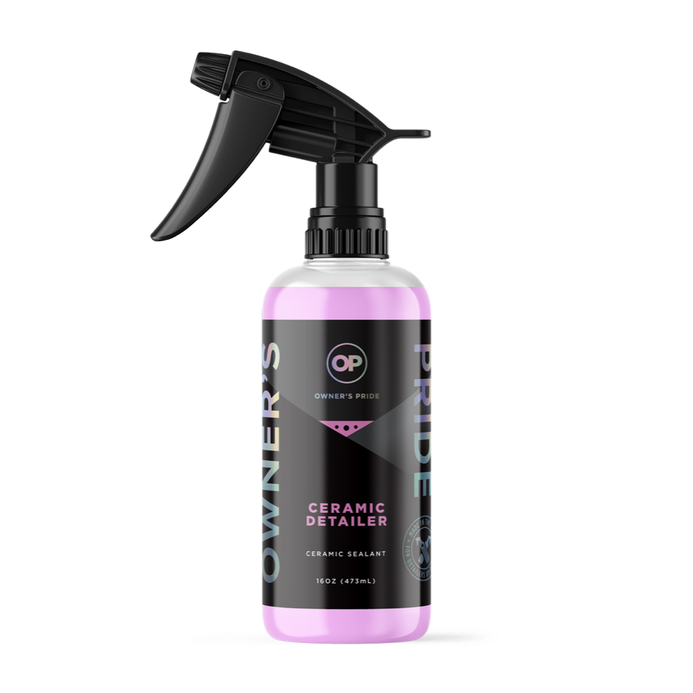A bottle of ceramic detailer with a black sprayer on a white background.