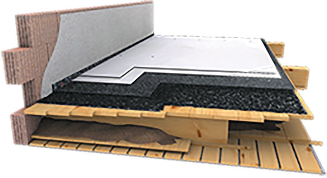 directly under floor covering