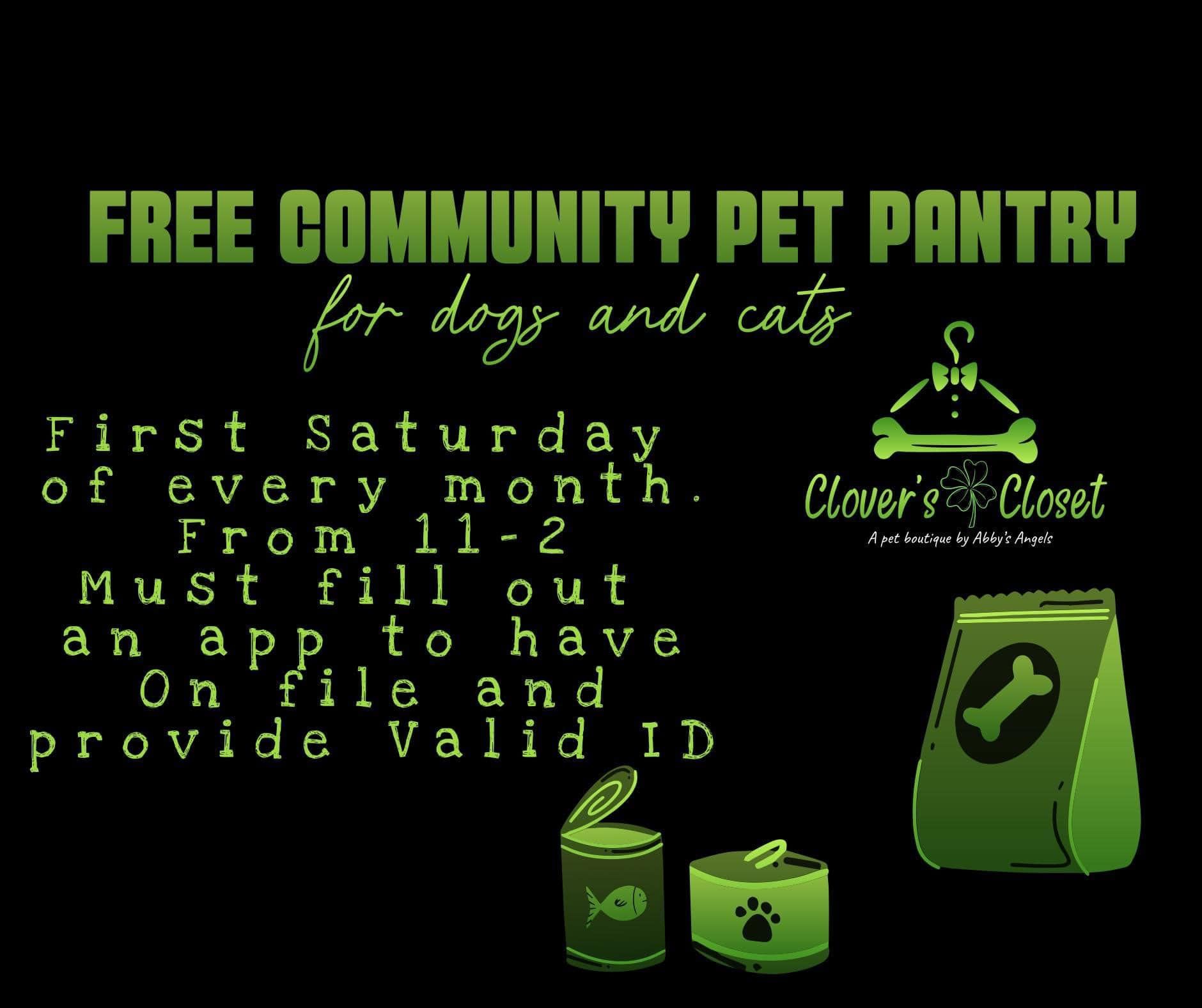 Free community pet pantry for dogs and cats