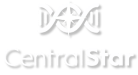 A white logo for a company called central sign