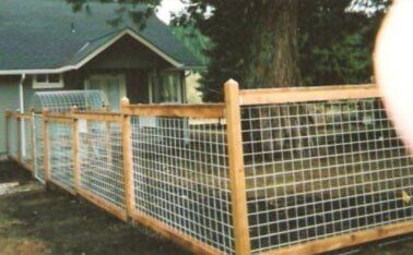 Wood and wire fenced yard — Fence Contractors & Builders in Springfield, OR