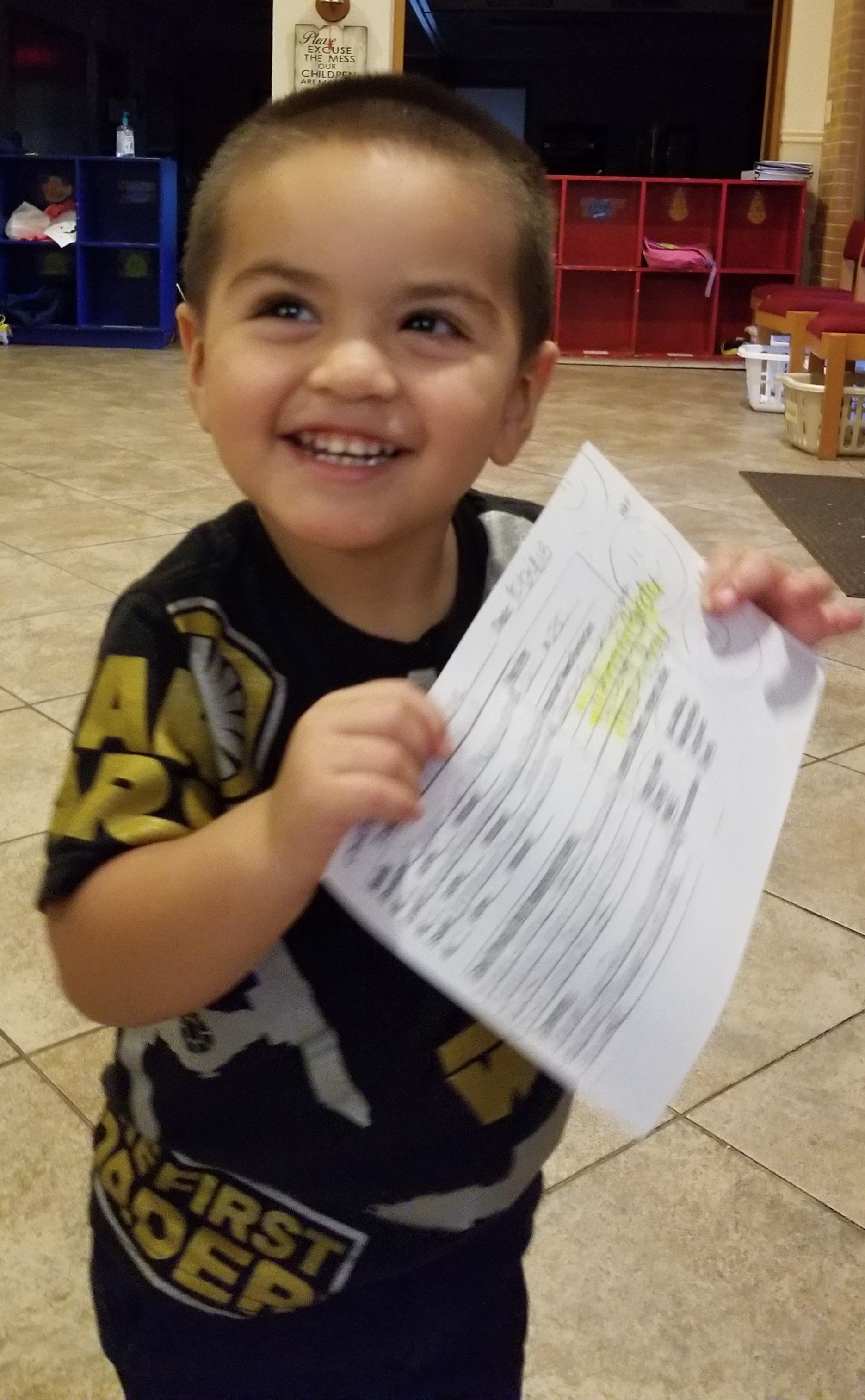 Progress Report - A Boy Showing His Report For The Day in San Antonio, TX