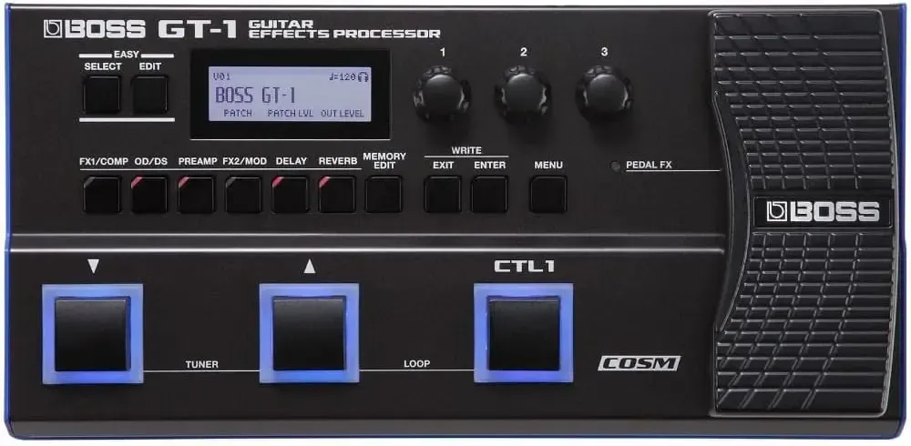 Boss GT-1 compact guitar multi effects processor pedal with expression pedal