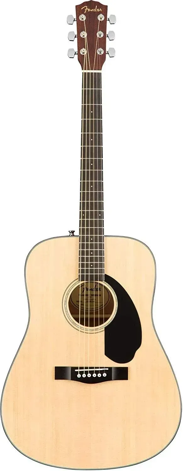 Fender CD-60S solid top dreadnought acoustic guitar in natural finish