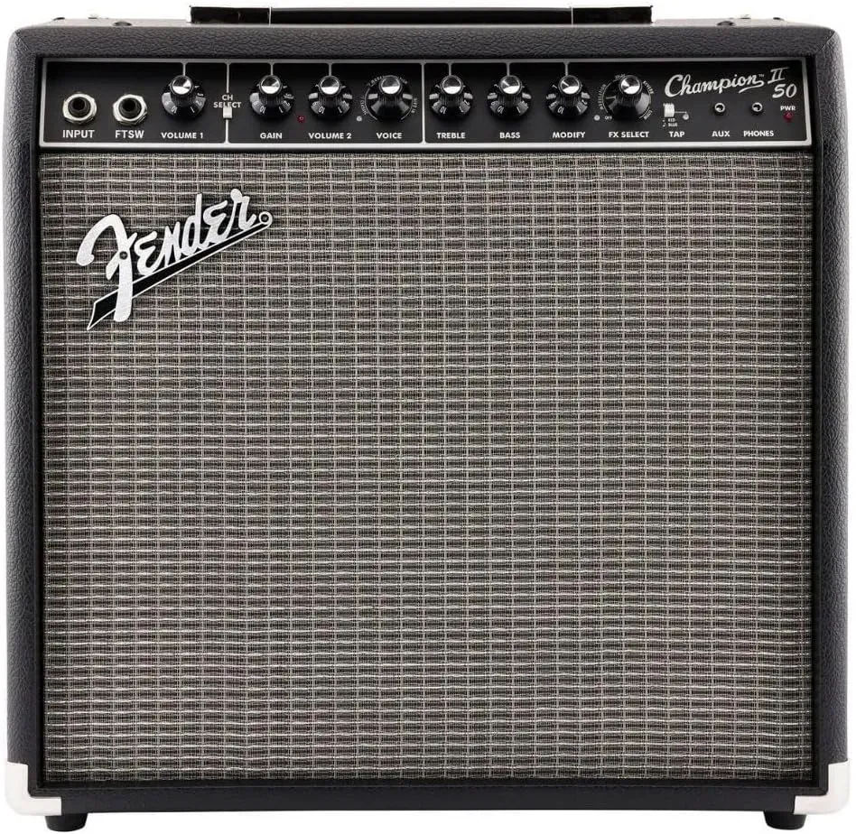 Fender Champion II 50 watt solid state guitar combo amplifier in black