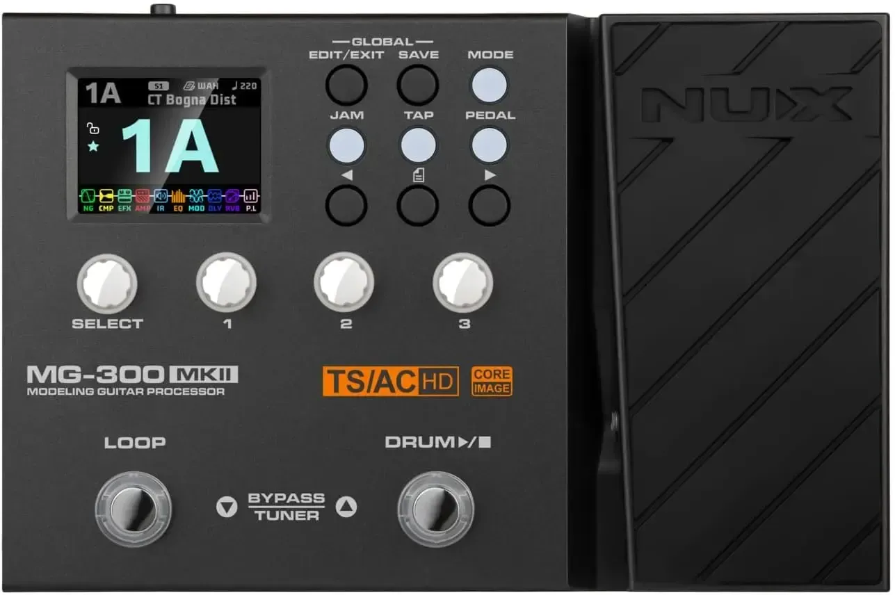 NUX MG-300 MKII guitar multi effects pedal with amp modeling and IR loader
