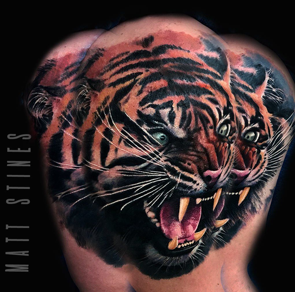 Tiger Growling Tattoo — Danville, IL — No Regrets Tattoos & Body Piercing