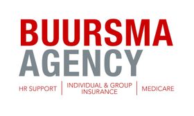 BUURSMA AGENCY logo in red and gray with services: HR support, individual & group insurance, Medicare