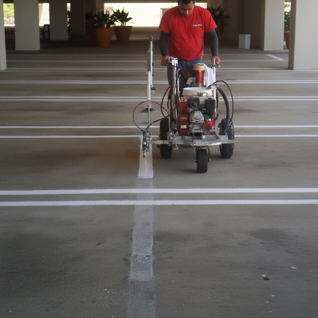 restriping a parking garage