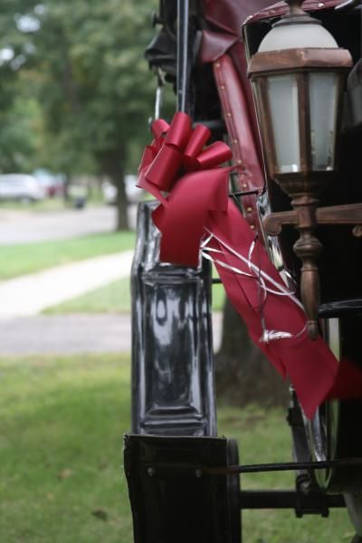red bow on carriage