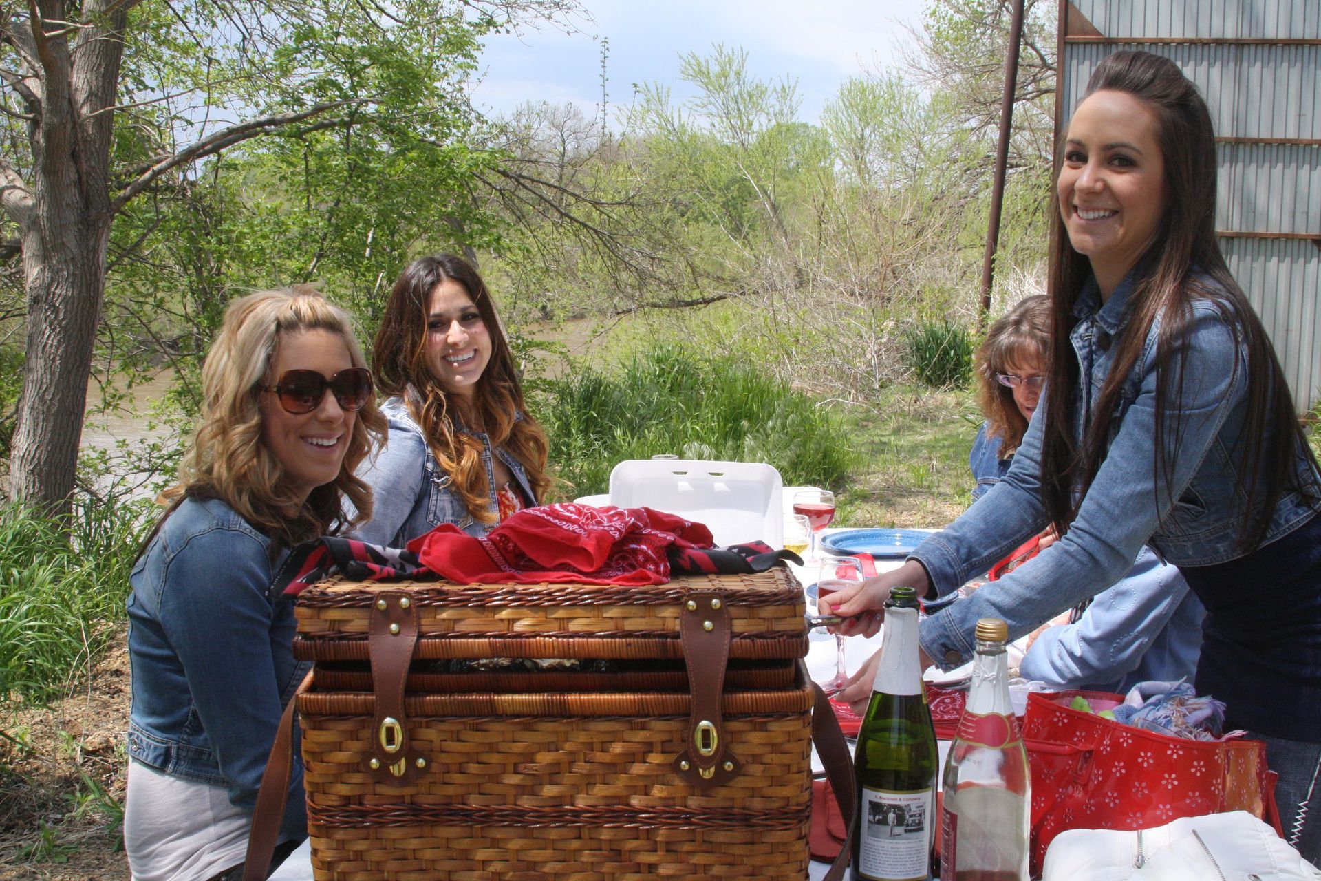 women enjoying picnic