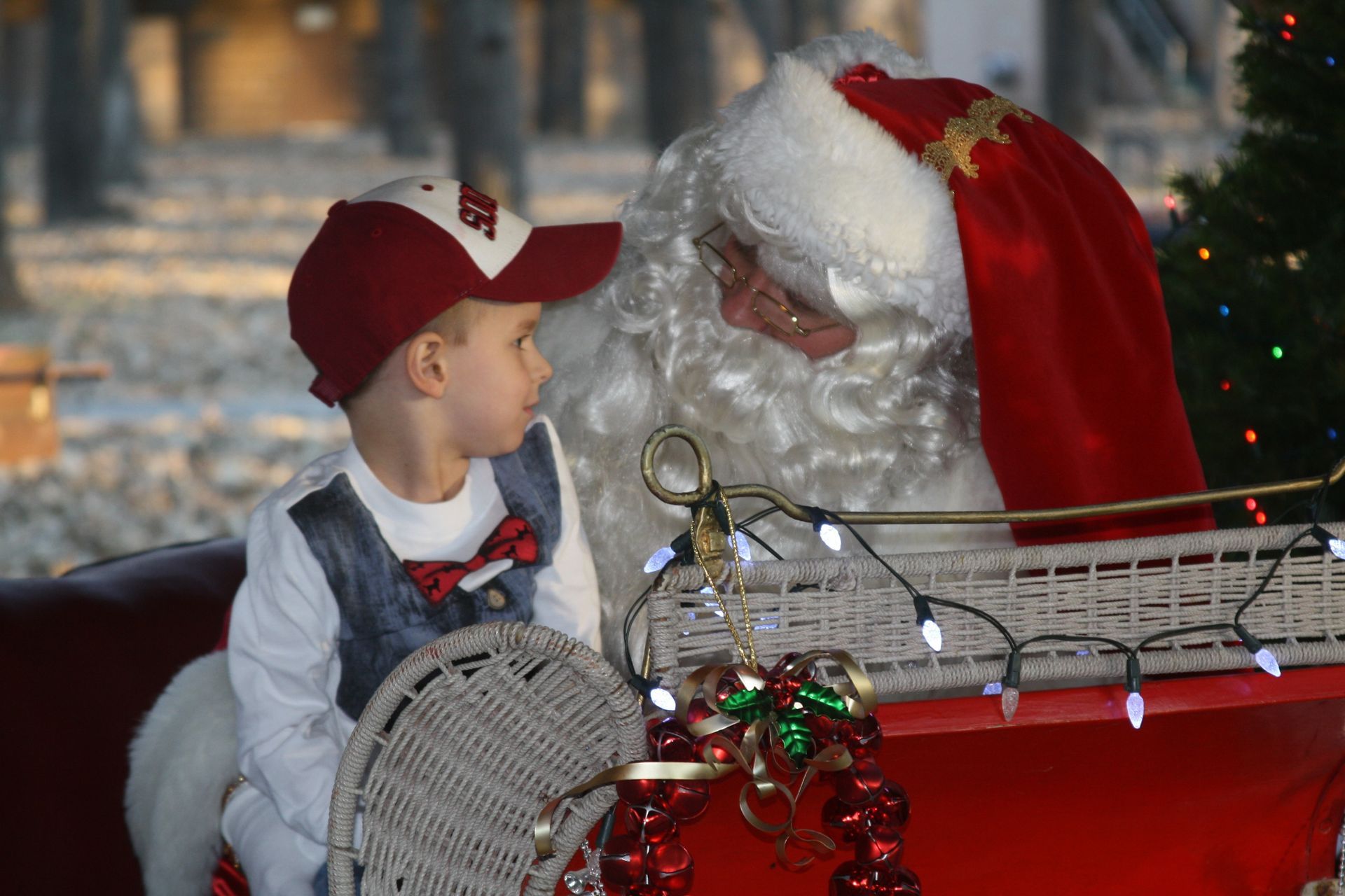 child in santa's lap