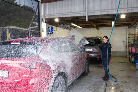Red Car Cleaning — Holmes Smash Repairs in Toowoomba, QLD