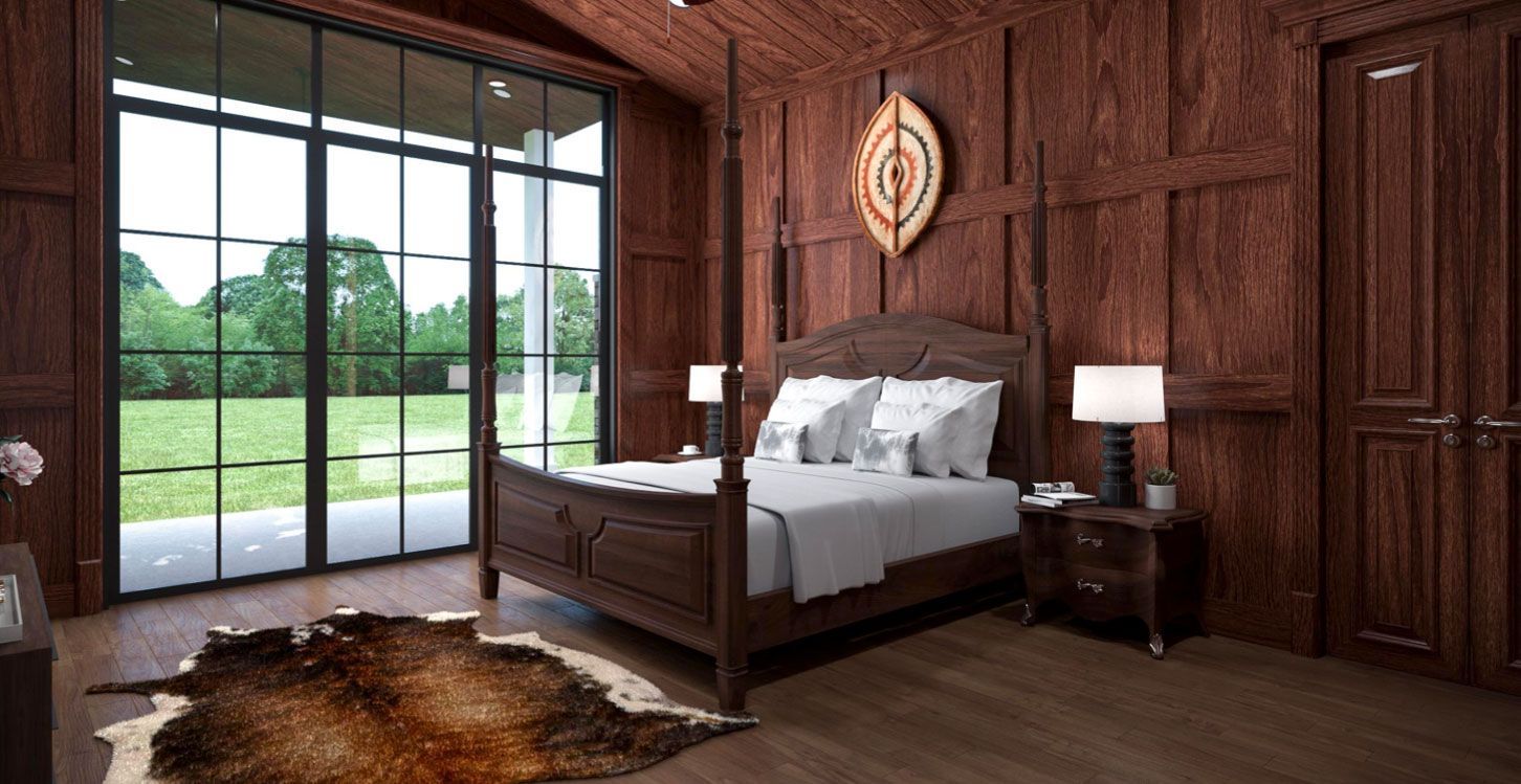 Main bedroom in a MK homes custom home at Ranger Ridge Estates DFW Texas