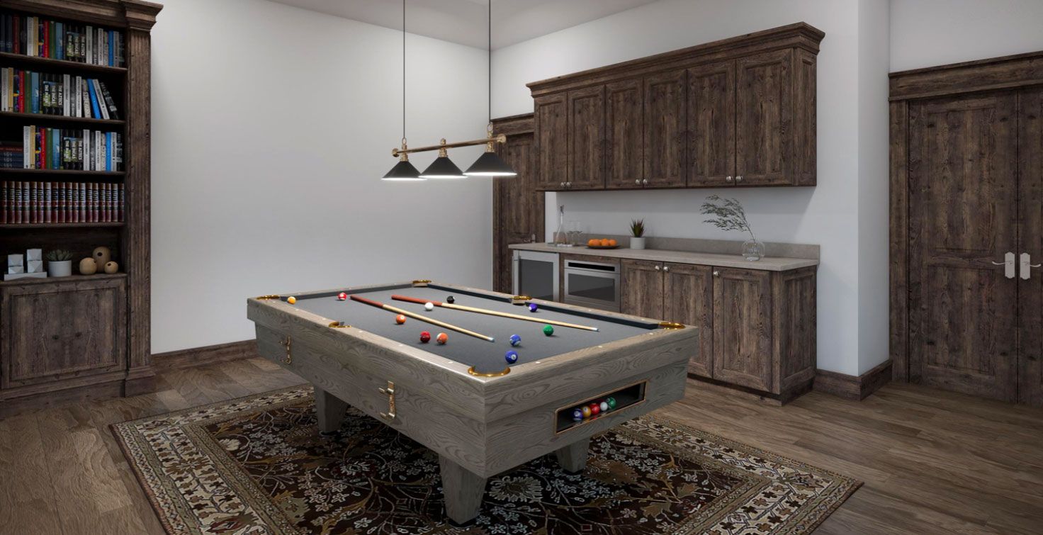 game room in a MK homes custom home at Ranger Ridge Estates DFW Texas