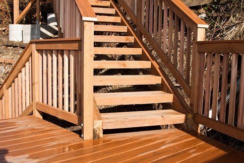 deck construction stairs