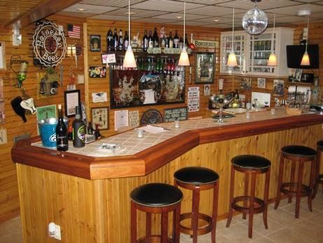 finished basement bar