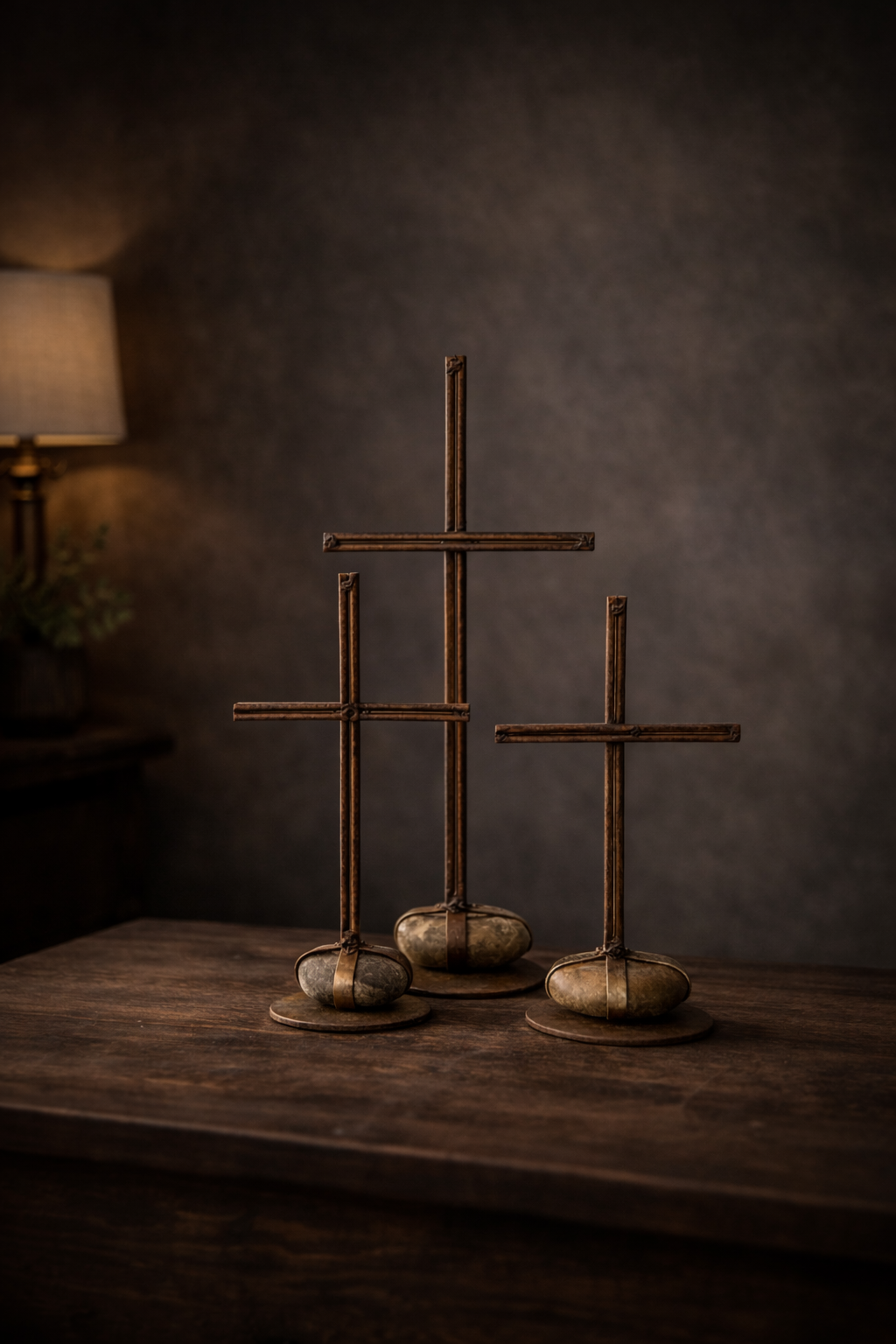 Handcrafted Metal Crosses – Set of Three
