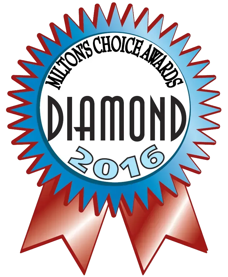 A ribbon that says milton 's choice awards diamond 2016