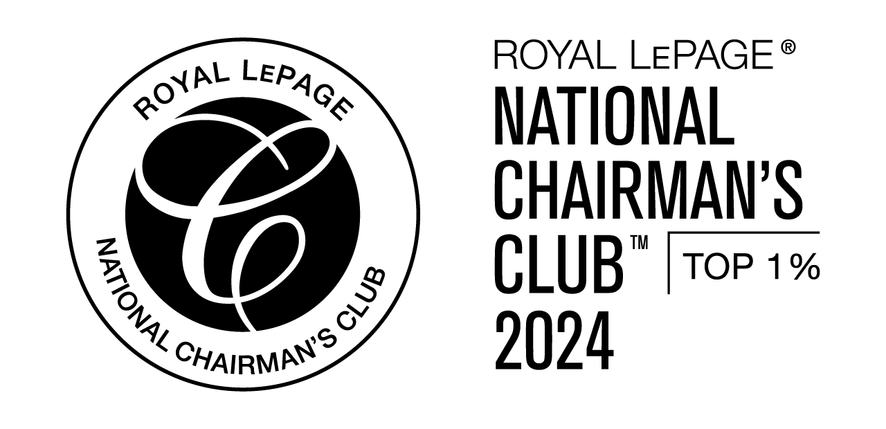 A black and white logo for the royal lepage national chairman 's club.