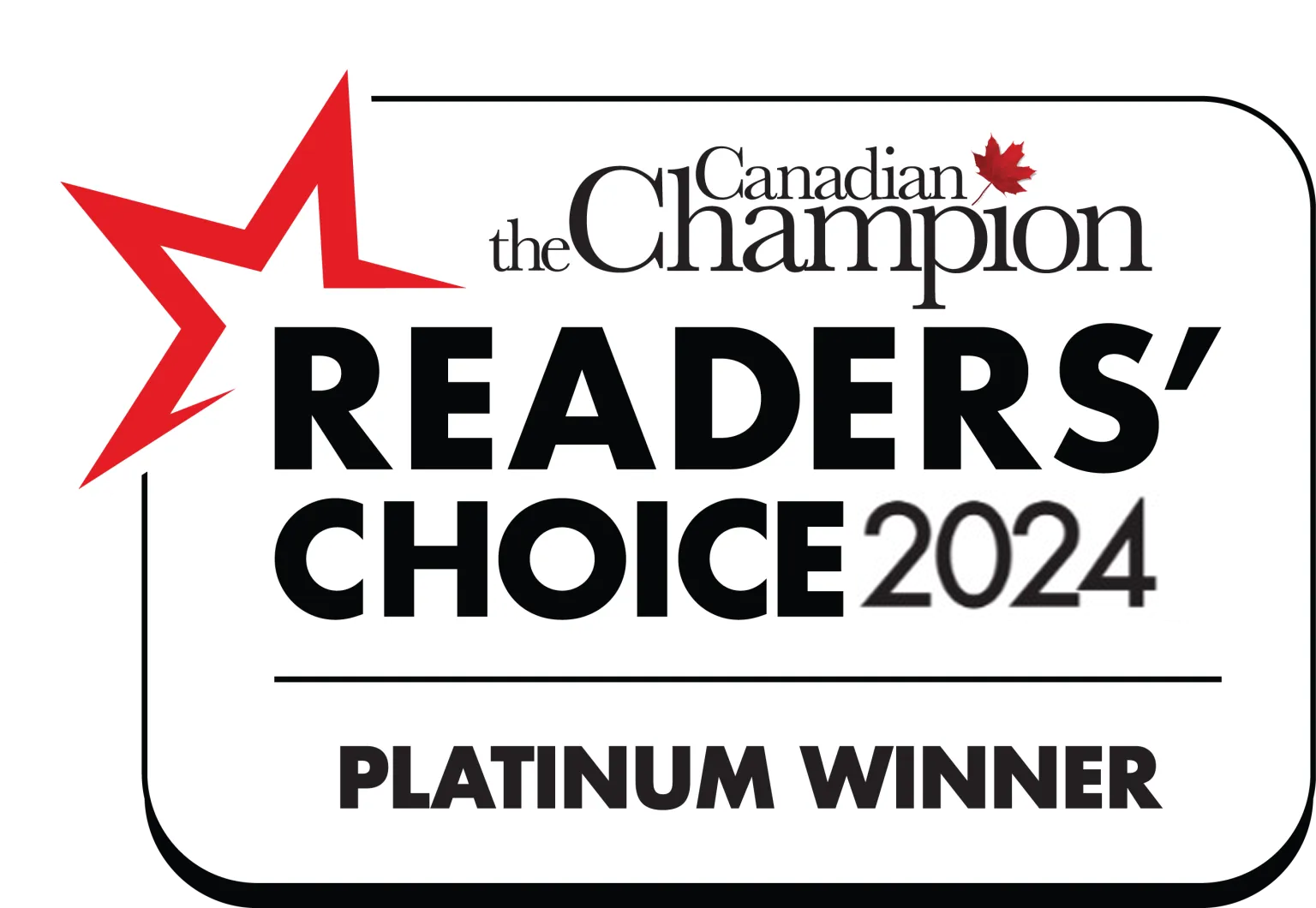 The canadian champion readers ' choice 2024 winner logo