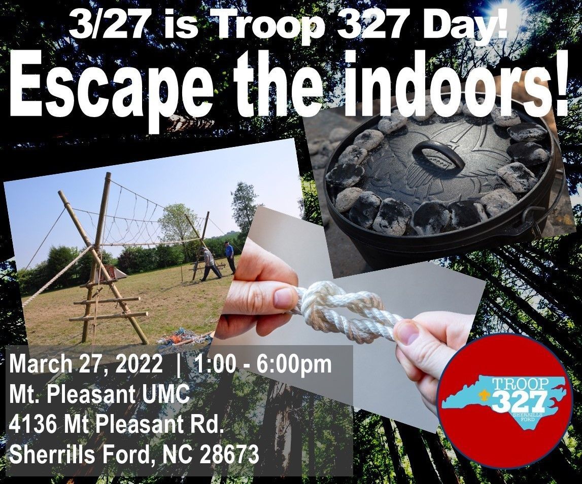 A poster for a troop 327 day in march