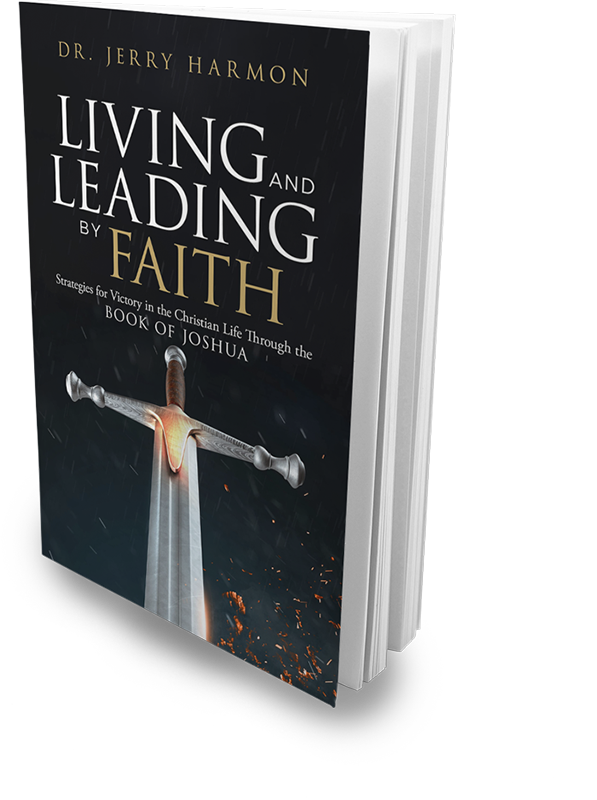 A book titled living and leading faith by dr. jerry harmon