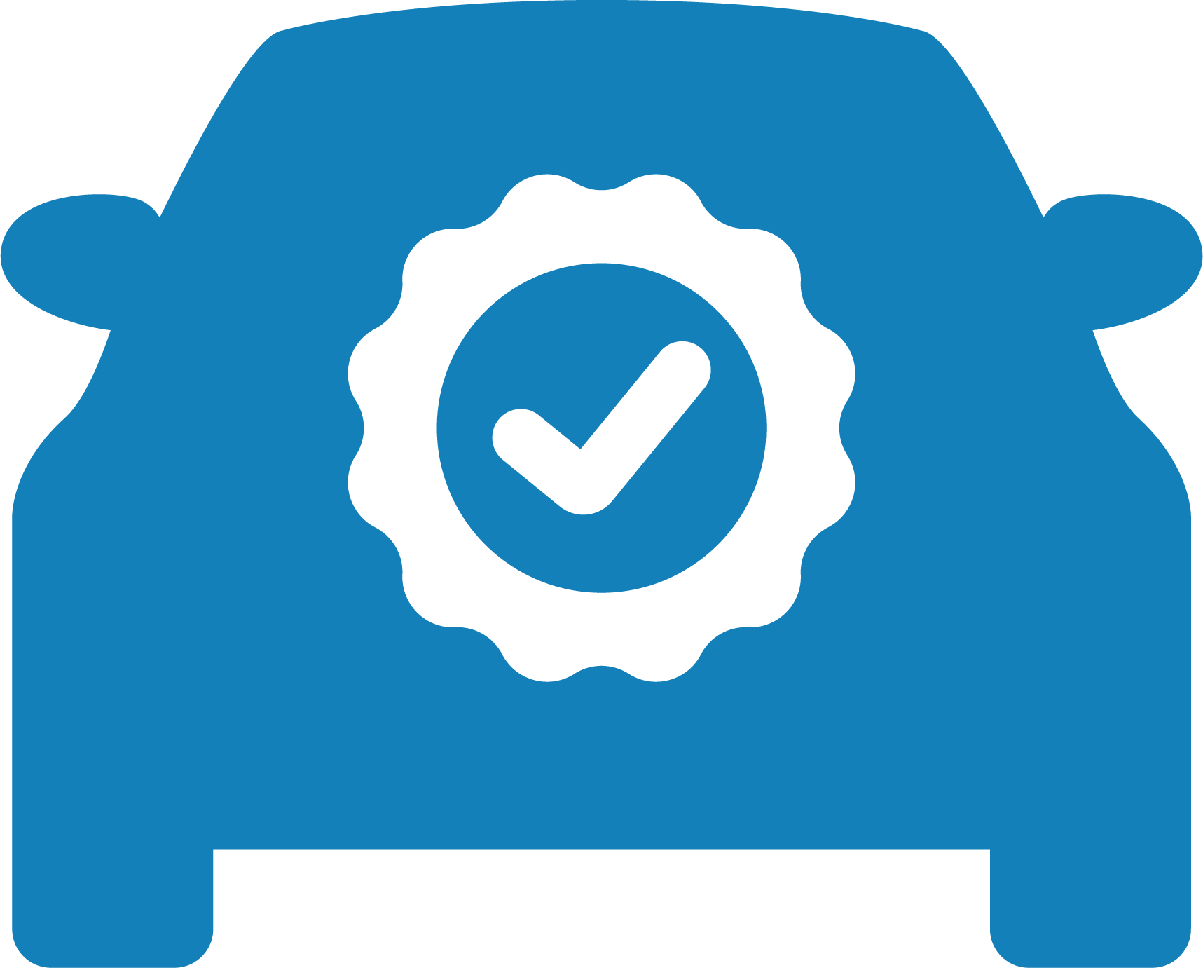 A blue car with a tire on the back of it.