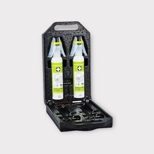 EyeAid 2 stuks oogspoelflessen in opbergbox met wandbeugel