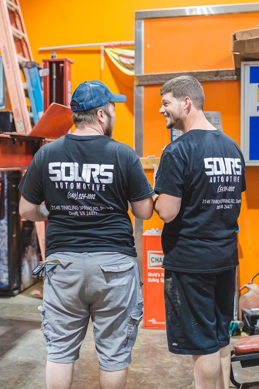 Employees from behind