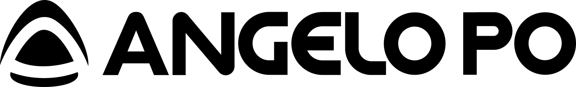 ANGELOPO logo with a stylized triangle icon on the left.