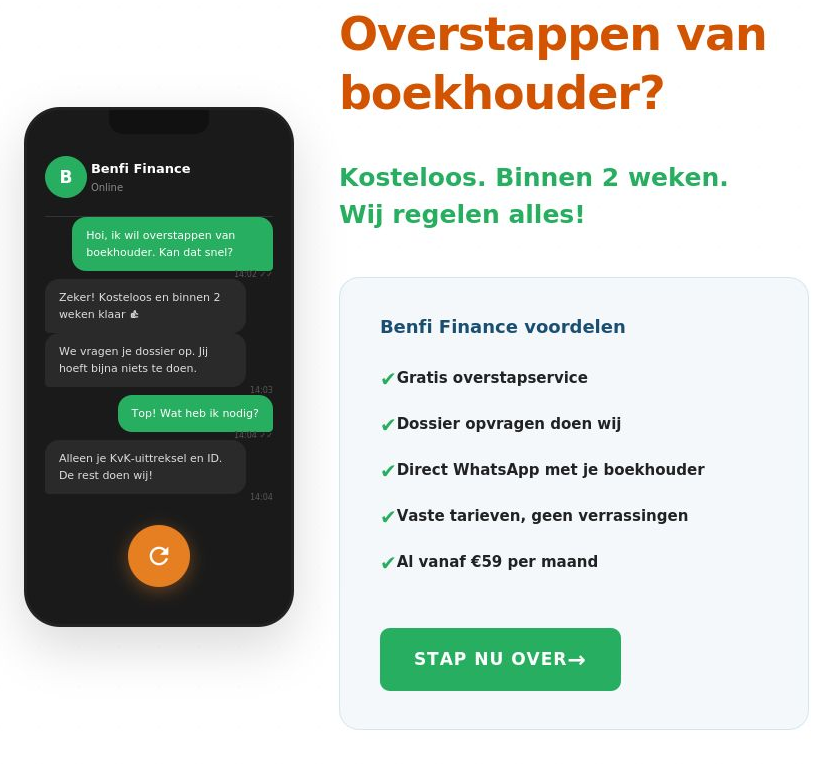 overstappen van boekhouder
