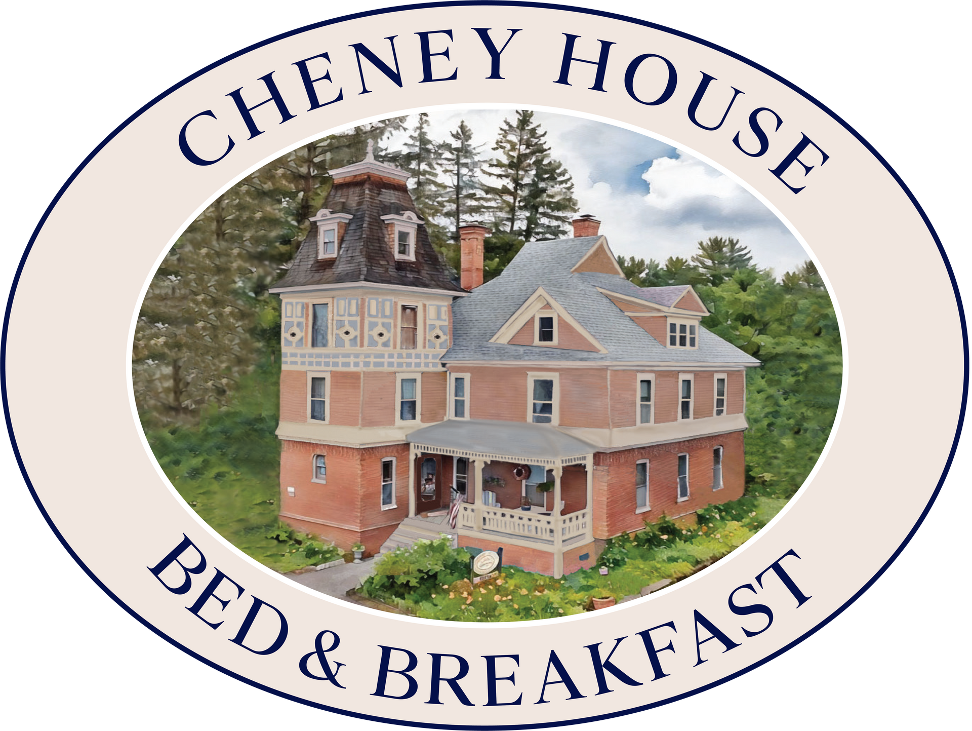 A logo for cheney house inn bed and breakfast