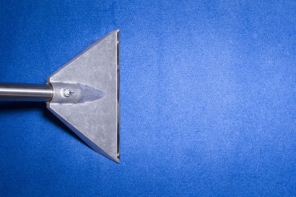 Carpet Cleaning Tool Removing Dirt From Blue Carpet — Chemdry D & K in Geelong, VIC