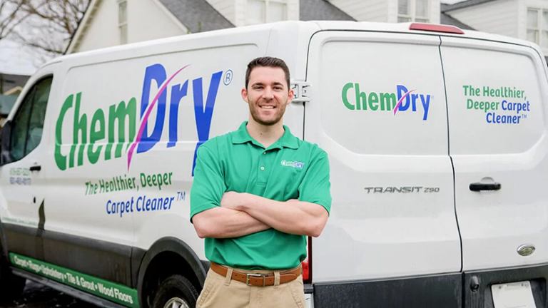 Man in Green Shirt Stands With Arms Crossed — Chemdry D & K in Geelong, VIC